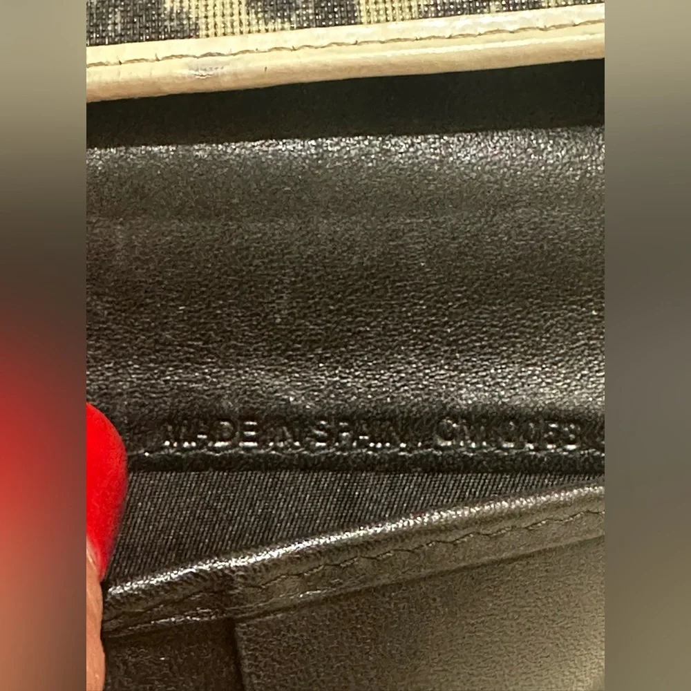 Dior trotter long wallet blue/cream #1 w/added unbranded chain